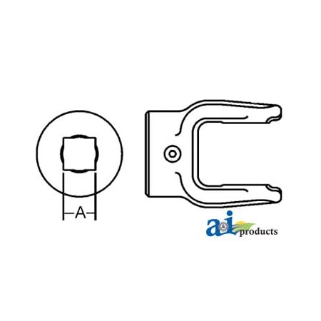 A & I Products Square Bore Implement Yoke (w/ Set Screw) 3" x3" x2" A-804-0614